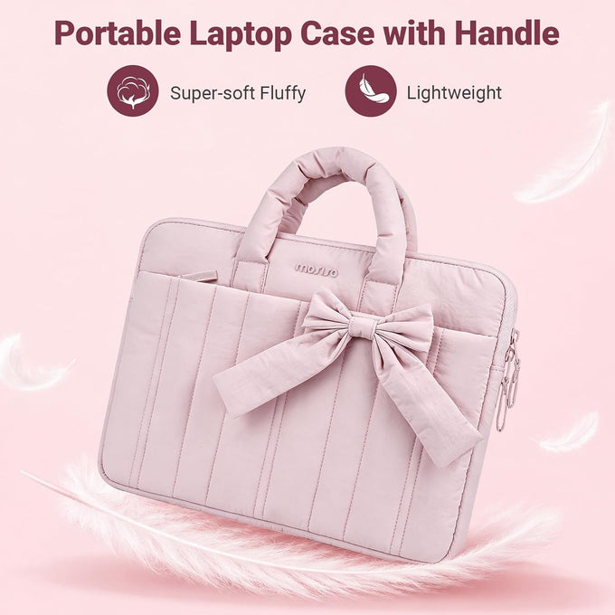 MOSISO Laptop Case 13.3 inch,13-13.3 inch Puffy Laptop Sleeve, Pink