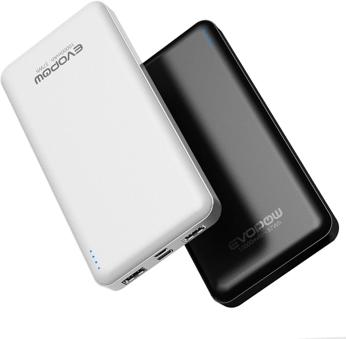 2 Pack Portable Charger, 10000mAh Power Bank, Travel Battery Pack