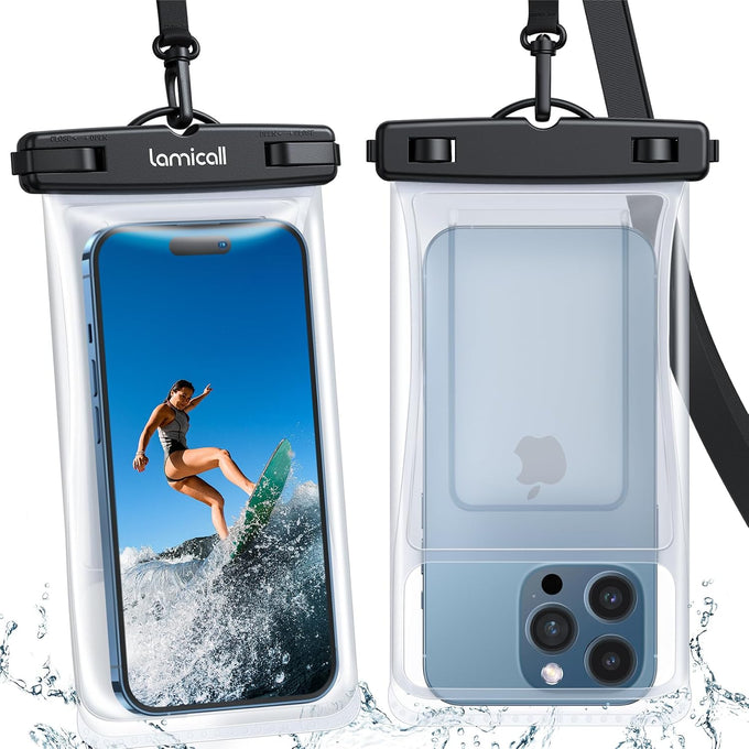 Lamicall Waterproof Phone Pouch, [2 Pack] IPX8 Water Proof Cell Phone Case