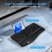 EAYBLLY 2.4G Wireless Ergonomic Keyboard, Full Size Wave Keys with Memory Foam Wrist Rest & 7.28in Phone Holder, USB-C Adapter Included for Windows Mac Chrome OS, Office or Home (Black)