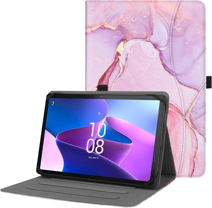 HGWALP Universal 10.1",10.2",10.5",10.9",11" Tablet Case,Multi-Viewing Angels Stand Folio Case with Handstrap for Lenovo M10/M11/Callsky/Onn/URAO Tablet/Frameflow/Evermyth/WXUNJA-Black