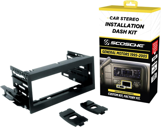 Scosche GM9505CS Complete Single DIN Stereo Installation Kit for Select Non-Amplified 1995-05 GM Full Size Trucks and SUV's - No Steering Wheel Remote - See Fit Guide in Images to Verify Your Vehicle