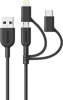 Anker Powerline II 3-in-1 Lightning, USB C, Micro USB Cable