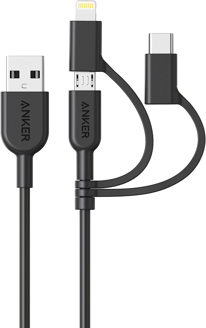 Anker Powerline II 3-in-1 Lightning, USB C, Micro USB Cable