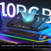 DEPGI Laptop Cooling Pad, Laptop Cooler Stand with 5.5" Movable Fan Easy to Clean, 10 RGB Light Modes, Auto Temp Sensor & 3-Speed Manual Control, Ultra Quiet ≤40dB for 14–17.3 Inch Laptops