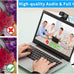 1080P HD Webcam with Microphone and Privacy Cover, USB Plug & Play Computer Camera, 120° Wide Angle Fixed Focus Web Camera for Video Conferencing, Online Learning, Streaming and Gaming