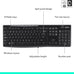 Logitech K270 Full Size Wireless Keyboard for Windows - Black