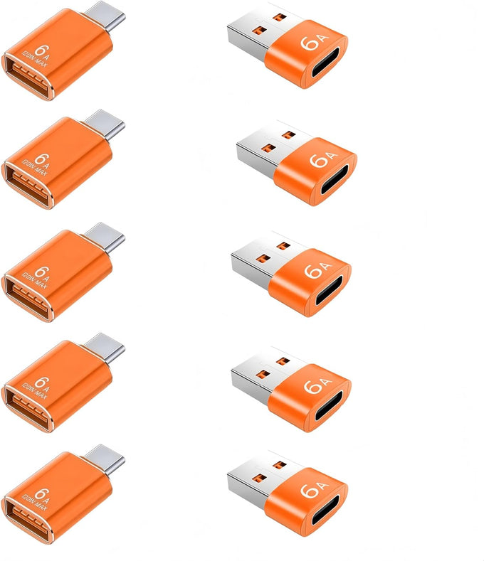 10-Pack 10Gbps/120W USB C to USB Adapter & C Male to 3.1 Female Adapter