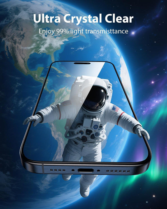 Mkeke Screen Protector for iPhone 16 Pro, 3 Pack 9H+ Tempered Glass