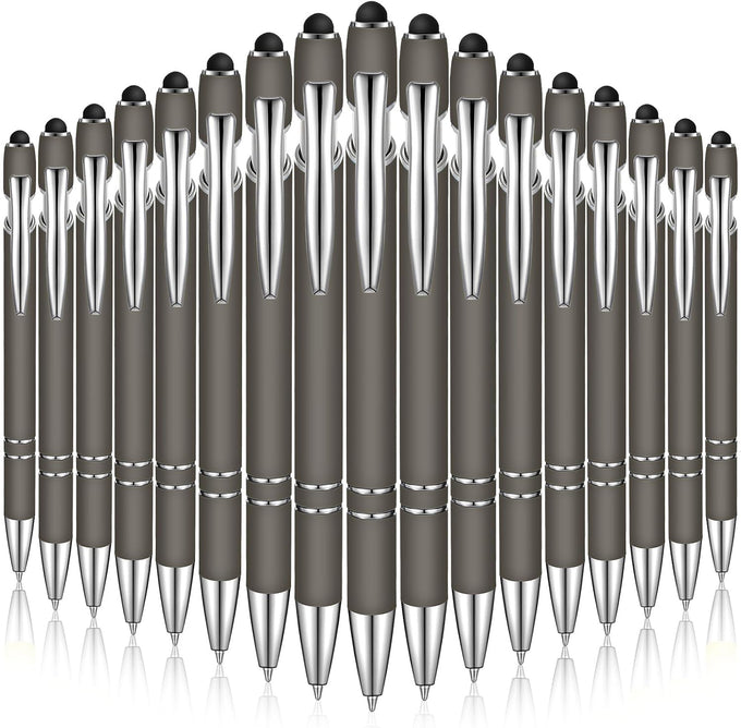 38 Pcs Ballpoint Pen 2-in-1 Stylus, Metal Rubberized Grip, Assorted Colors