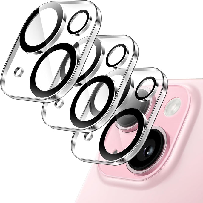 JETech Camera Lens Protector for iPhone 15/15 Plus, 3-Pack