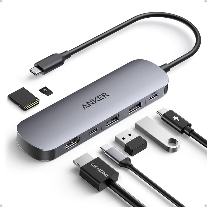 Anker USB C Hub, 7in1 Multi-Port USB Adapter, 4K@60Hz USBC to HDMI Splitter