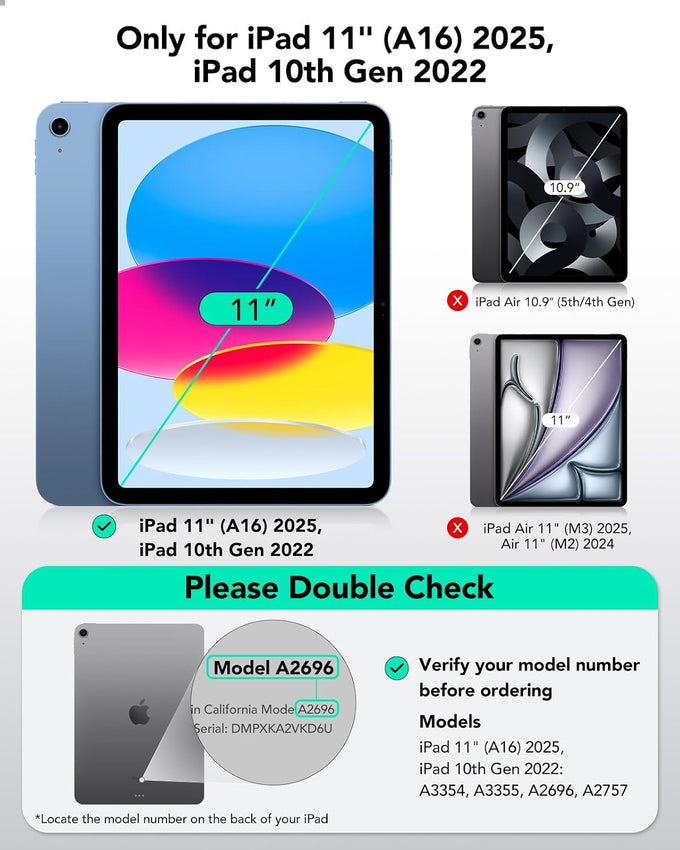 ESR 2 Pack Screen Protector for iPad A16 11th/10th Gen 11/10.9 Inch, 9H