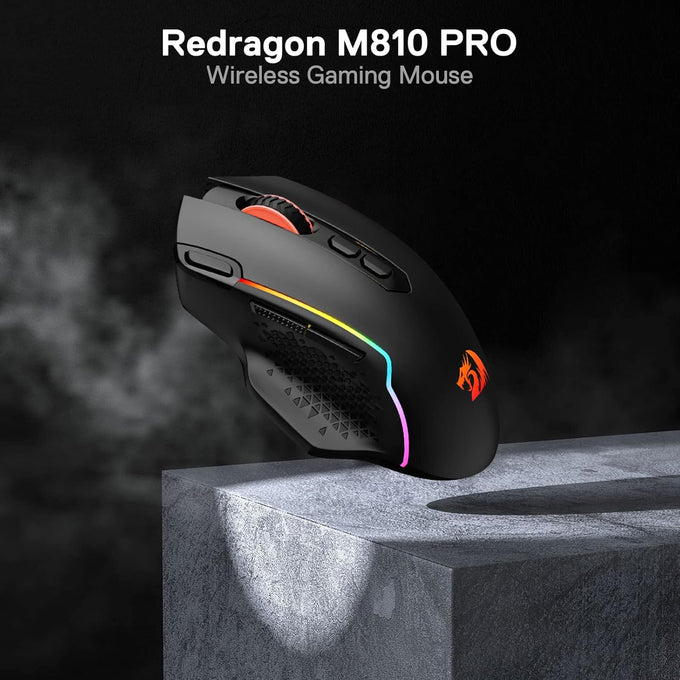 Redragon M810 PRO Wireless RGB Gaming Mouse 10000 DPI Remapping Keys