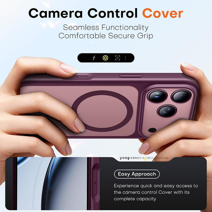TAURI for iPhone 18 Pro Case, Compatible with MagSafe, Burgundy