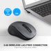 WisFox 2.4GHz Wireless Mouse for Laptop, Ergonomic 6-Button Design, Grey