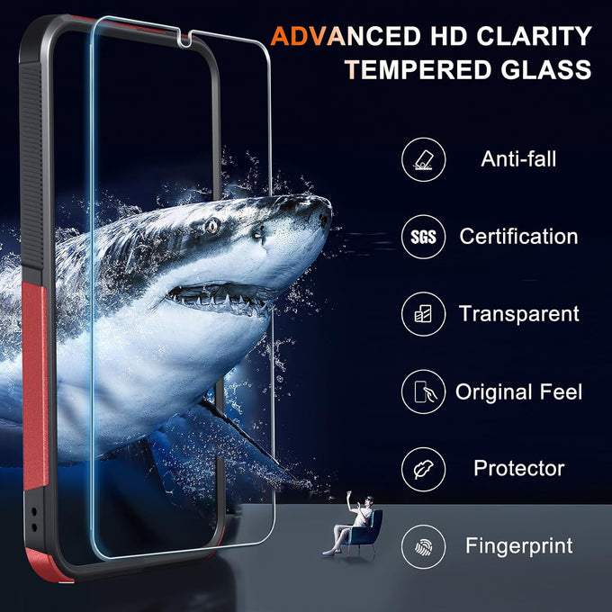 Case for Samsung Galaxy A37 5G Phone with Screen Protector,Red