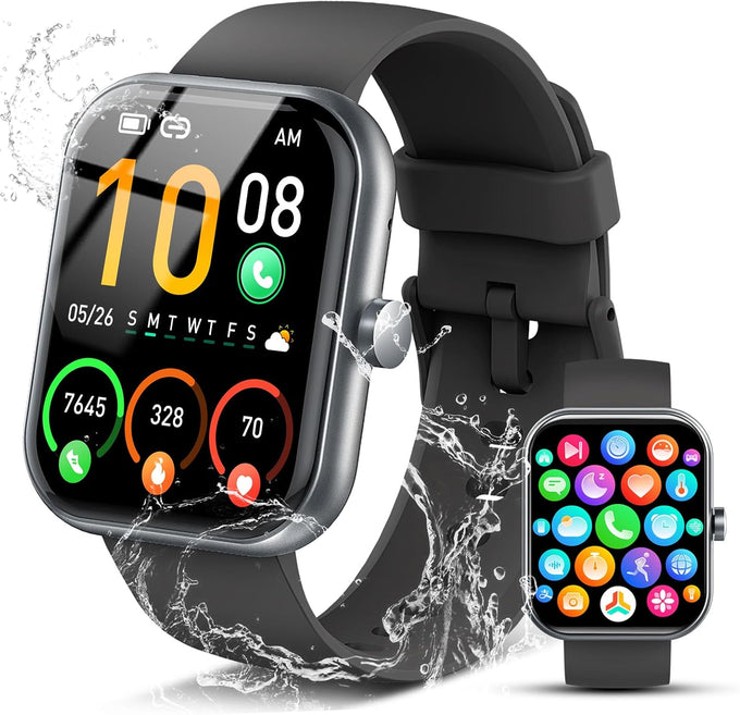 2026 Smart Watch for Men Women (Answer/Make Call), 1.96" HD Fitness Tracker Running Watch, IP68 Waterproof,Pedometer, Sleep/Step/Activity/Heart Rate Monitor,110+ Sport Mode Smartwatch for Android,Pink