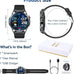 1.53" Military Smart Watch for Men with LED Flashlight & Bluetooth Calls