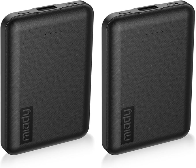 Miady 2-Pack Small Portable Charger 5000mAh Power Bank Travel Battery Pack