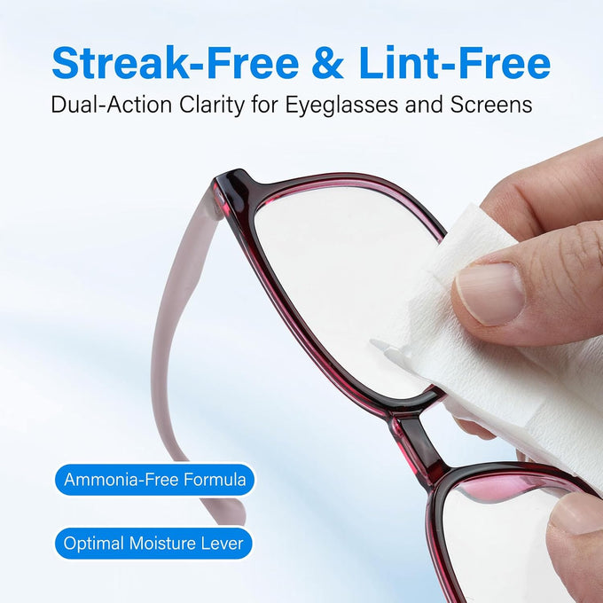 200 Count Lens Wipes for Eyeglasses, Eye Glasses Cleaner Wipes for Phone