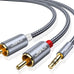 JSAUX RCA to 3.5mm Cable 6.6ft, 2RCA Male to Aux Audio Adapter HiFi Sound