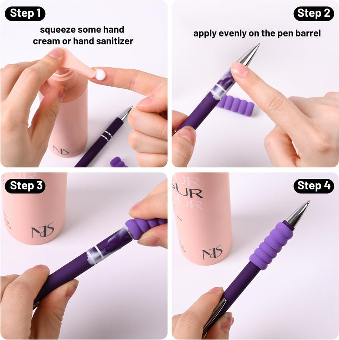 10 Pcs Deep Purple Ballpoint Pens, 1.0 mm Black Ink Stylus Pens