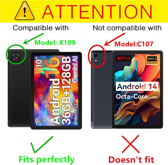 Case for Urao X109 10.1" Android 16 Tablet 2026 (Black)
