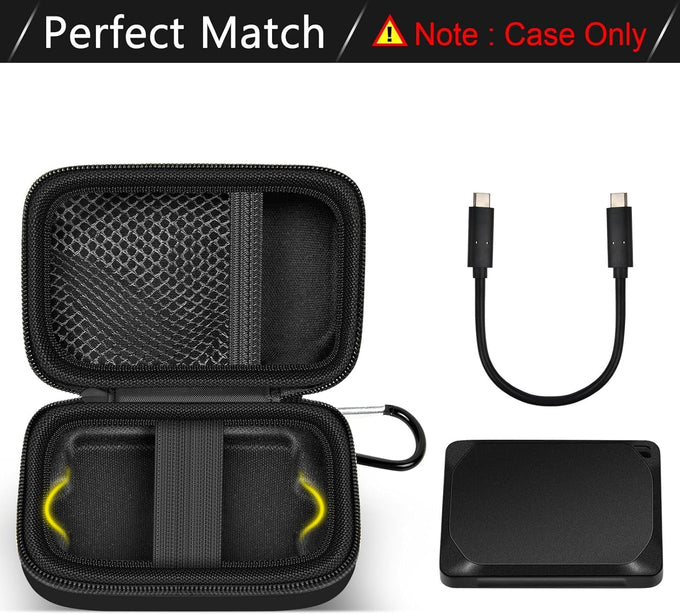 Carrying Case for Crucial X10 X9 Pro 4TB/2TB/1TB Portable SSD for Travel