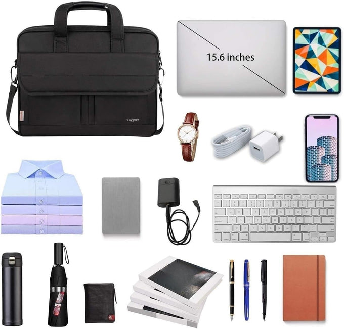 Taygeer Laptop Bag 15.6 Inch, Business Briefcase Gifts for Men Women, Black