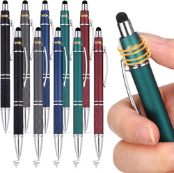 10 Pcs Basic Fidget Pen, Multicolor 2-in-1 Stylus Ballpoint Pen