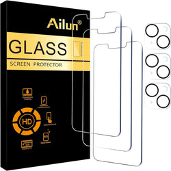 Ailun Screen Protector + Camera Lens Protector for iPhone 14, 3+3 Pack