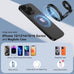 Magnetic Phone Ring Holder for MagSafe Gym Phone Grip Stand Finger Ring Kickstand Dual-Sided Magnetic Stand for iPhone 17 16 Pro Max 16e 15 14 13 12 Pro Max,Samsung,Compatible for Wireless Car Mount