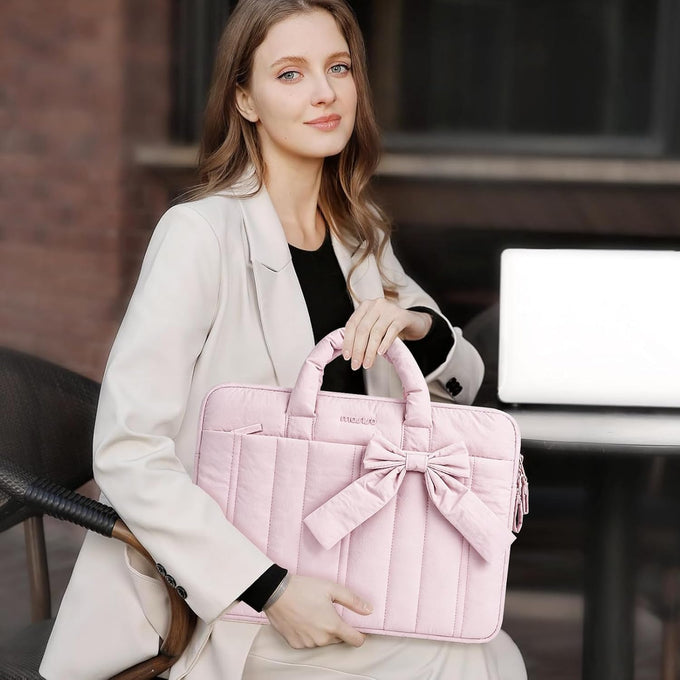 MOSISO Laptop Case 13.3 inch,13-13.3 inch Puffy Laptop Sleeve, Pink
