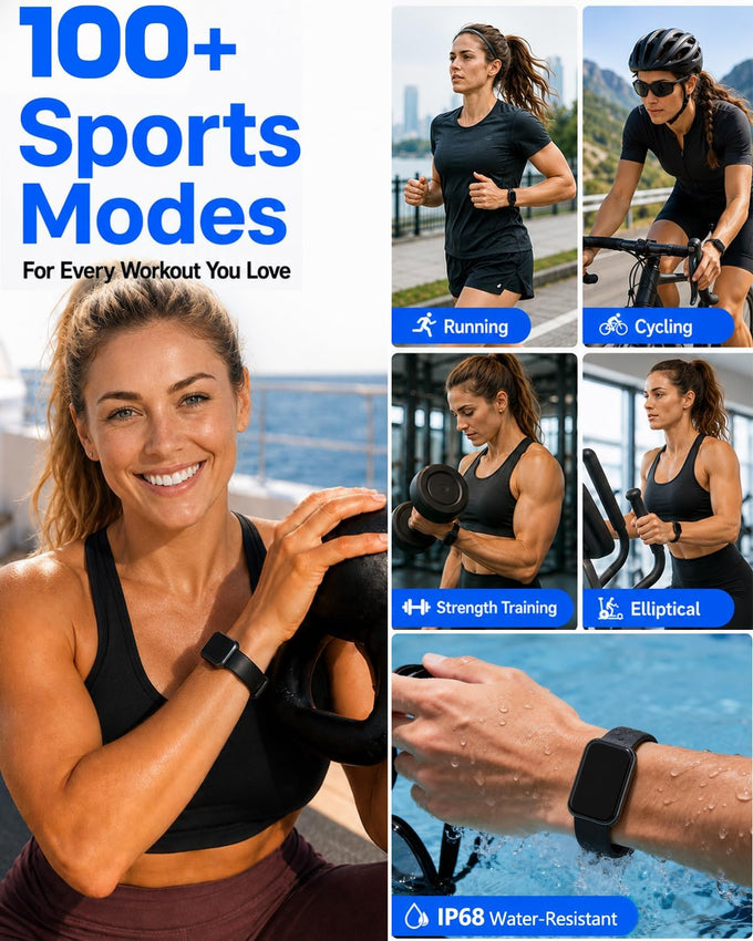MorePro Fitness Tracker Watch with 24/7 Heart Rate/Blood Pressure Monitor