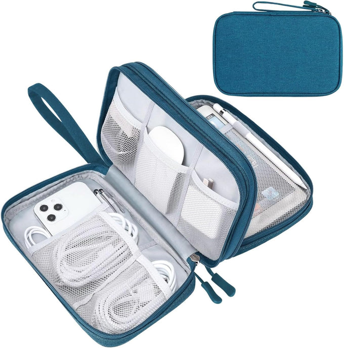 FYY Electronic Organizer, Travel Tech Pouch Bag, Cable Organizer Dark Green