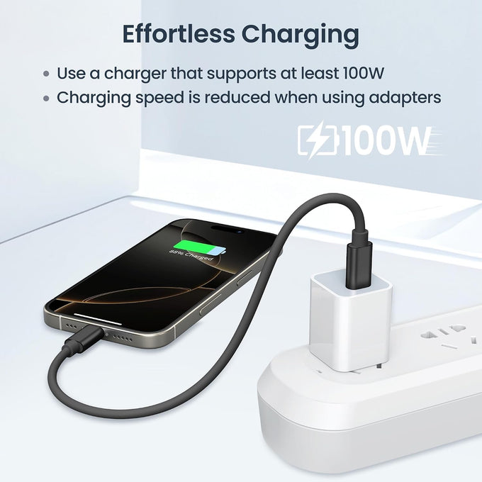 Elebase USB C Charger Adapter Kit with 1Ft 100W Cable for iPhone 18 Pro Max