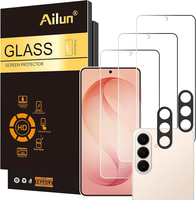 Ailun Screen Protector + Camera Lens Protector for Galaxy S24, 3+3 Pack