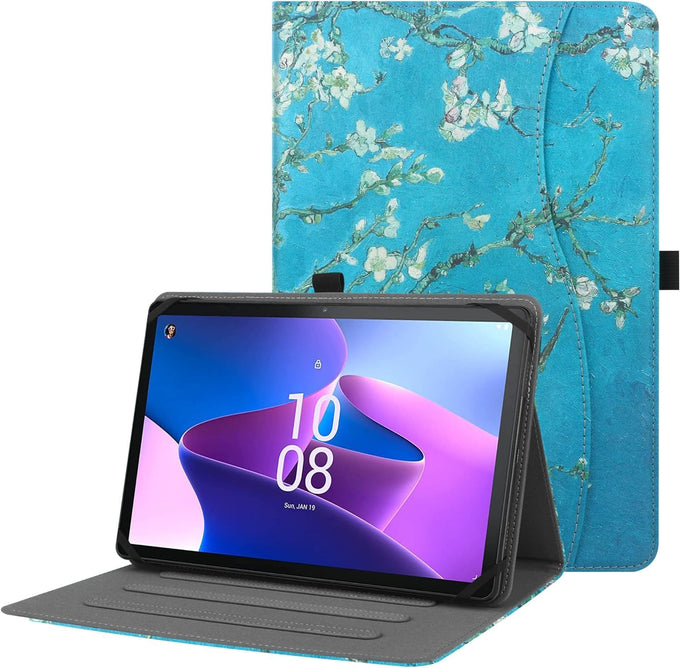 HGWALP Universal 10.1",10.2",10.5",10.9",11" Tablet Case,Multi-Viewing Angels Stand Folio Case with Handstrap for Lenovo M10/M11/Callsky/Onn/URAO Tablet/Frameflow/Evermyth/WXUNJA-Black