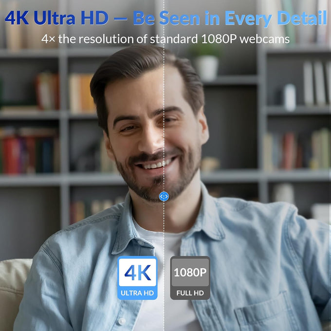 4K Webcam for PC - Ultra 4K HD , PDAF & CDAF Autofocus, 79°FOV, Dual Mics