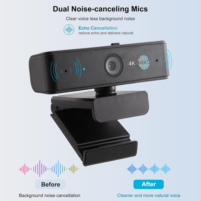 Ultra 4K HD USB Webcam with Microphone for PC Streaming