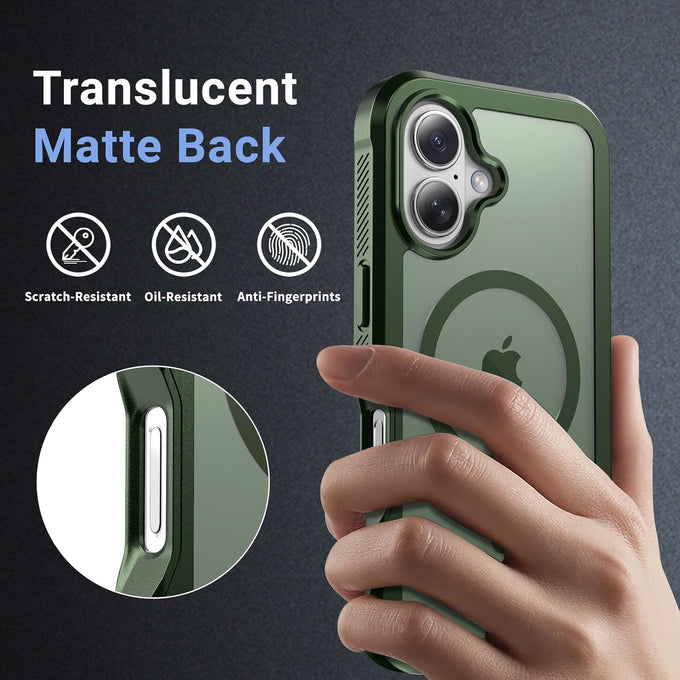 jaroco Magnetic for iPhone 17 Case Heavy Duty Protection Army Green