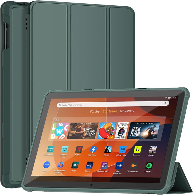 Fire HD 10 Tablet Case (13th Gen, 2023), DJ&RPPQ Dual Angle Lightweight Trifold Stand with Soft TPU Back Case for Fire HD 10 Kids & Kids Pro Tablet, Auto Wake/Sleep,Not fit 10in Sony Nokia-Sky Blue