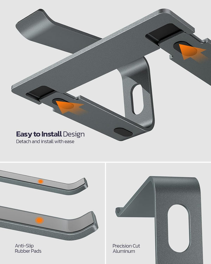 Nulaxy Full Aluminum Laptop Stand, Stable Support to 22 lbs, Open Cooling
