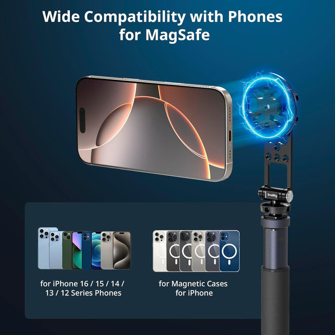 SMALLRIG Magnetic Metal Phone Mount with Cold Shoe Mount - 5156