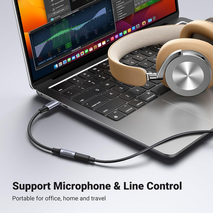 UGREEN USB C to 3.5mm Audio Adapter Type C to Aux 24bit/96kHz, Grey