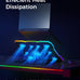 ChillCore Laptop Cooling Pad, RGB Lights Laptop Cooler 9 Fans for 15.6-19.3 Inch Laptops, Gaming Laptop Fan Cooling Pad with 8 Height Stands, 2 USB Ports - A21 Blue