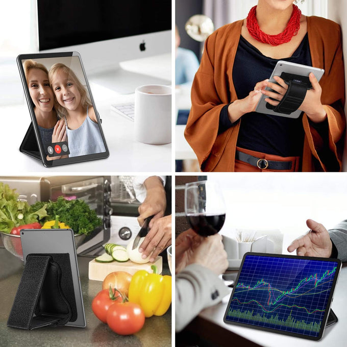 FINTIE Universal Tablet Hand Strap Holder for 7-11" Tablets, Black