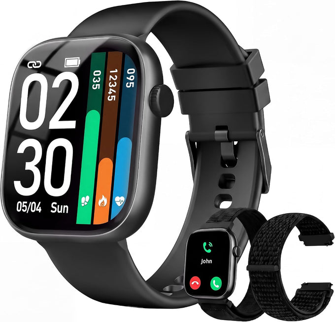 Smart Watch for Women, Bluetooth Answer/Make Calls, 1.83"HD Screen, 2 Bands