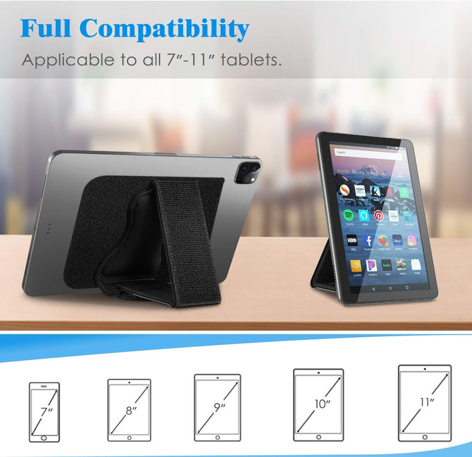 FINTIE Universal Tablet Hand Strap Holder for 7-11" Tablets, Black